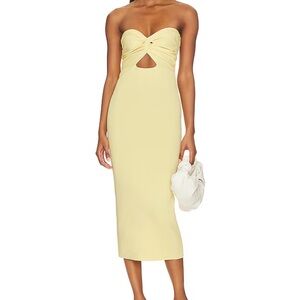 Chic Strapless Yellow Dress